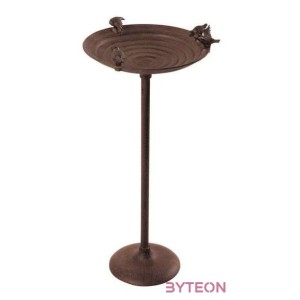 Öntöttvas madáretető és itató állvány kismadarakkal, 56 cm