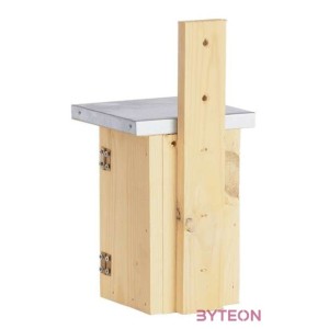 Fa madárház ökörszemnek, cink tetővel, 25 cm