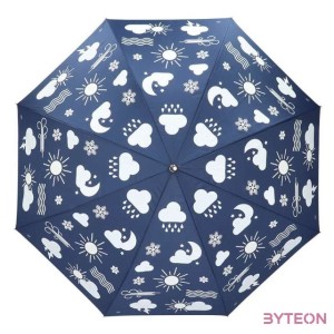 Esőre színváltós felhő mintás esernyő, 116,5 cm átmérőjű