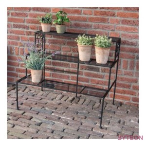 Összecsukható polcos kovácsoltvas virágtartó állvány, 79 x 65 cm
