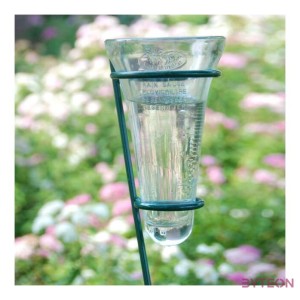 Leszúrható fém csapadékmérő állvány, mérő üveggel, 133 cm, 0,55 literes