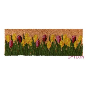 Tulipános kókuszrost lábtörlő, 75 x 25 cm