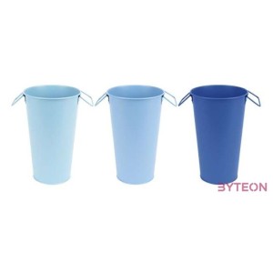 Fém váza, 1,2 literes, világoskék, 18 cm