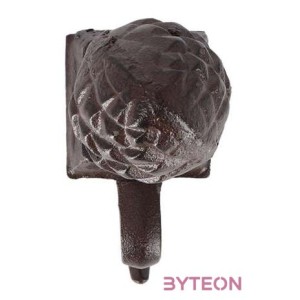 Öntöttvas karácsonyi zoknitartó, toboz díszítéssel, 23 cm