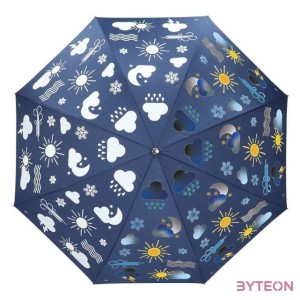 Esőre színváltós felhő mintás esernyő, 116,5 cm átmérőjű