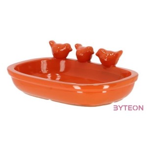 Kerámia madáritató és etető tál, 29 cm, narancssárga