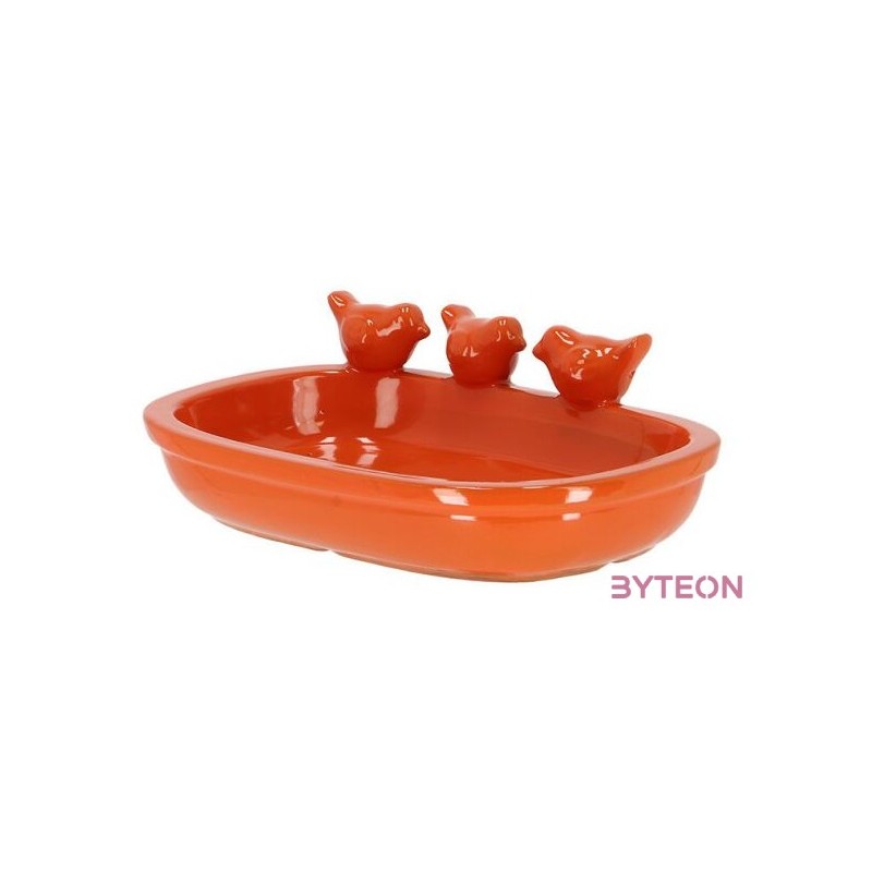 Kerámia madáritató és etető tál, 29 cm, narancssárga