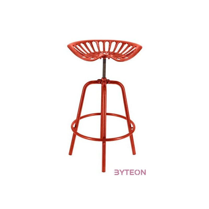 Állítható magasságú öntöttvas traktor szék, piros, 70 cm