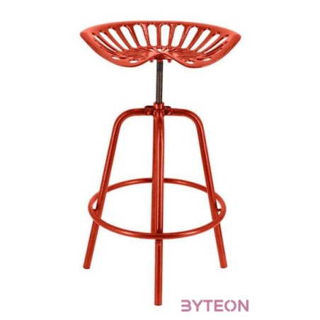 Állítható magasságú öntöttvas traktor szék, piros, 70 cm