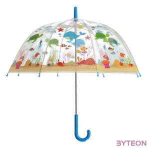 Átlátszó gyerek esernyő, tengeri állatvilág mintával