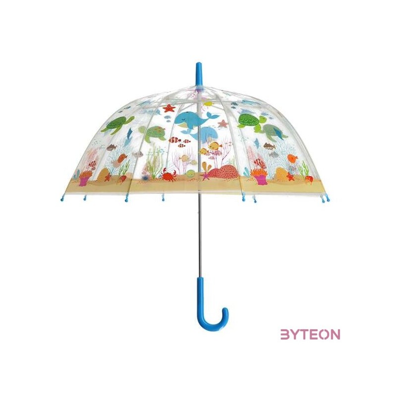 Átlátszó gyerek esernyő, tengeri állatvilág mintával