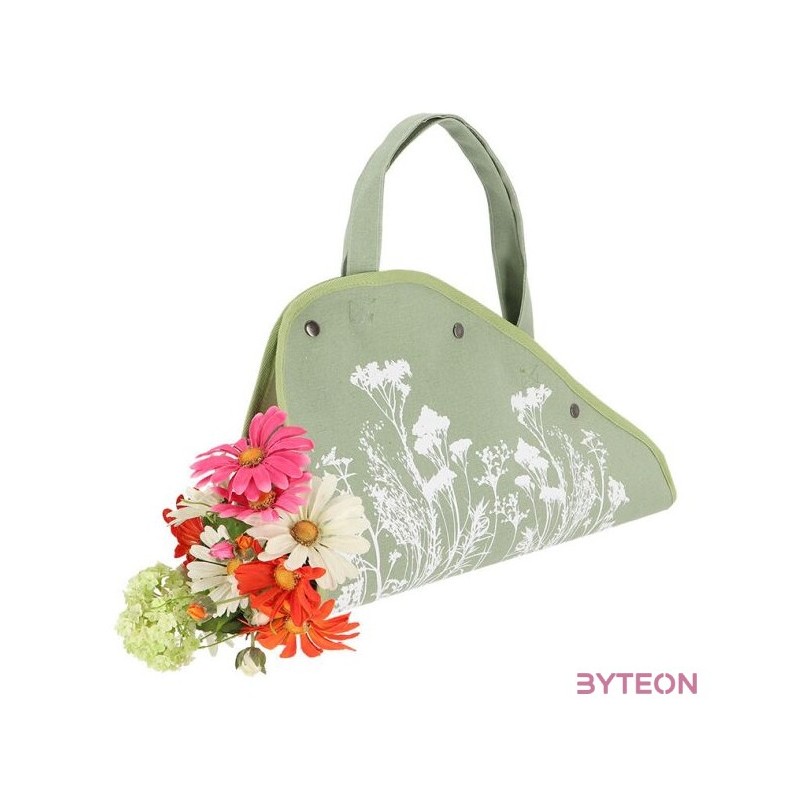 Mezei virág mintás virágtartó táska, zöld