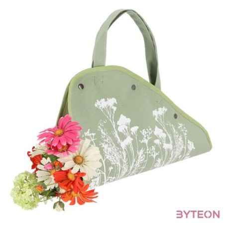 Mezei virág mintás virágtartó táska, zöld