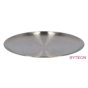 Rozsdamentes acél tányér, kínáló tálca, 23 cm átmérőjű