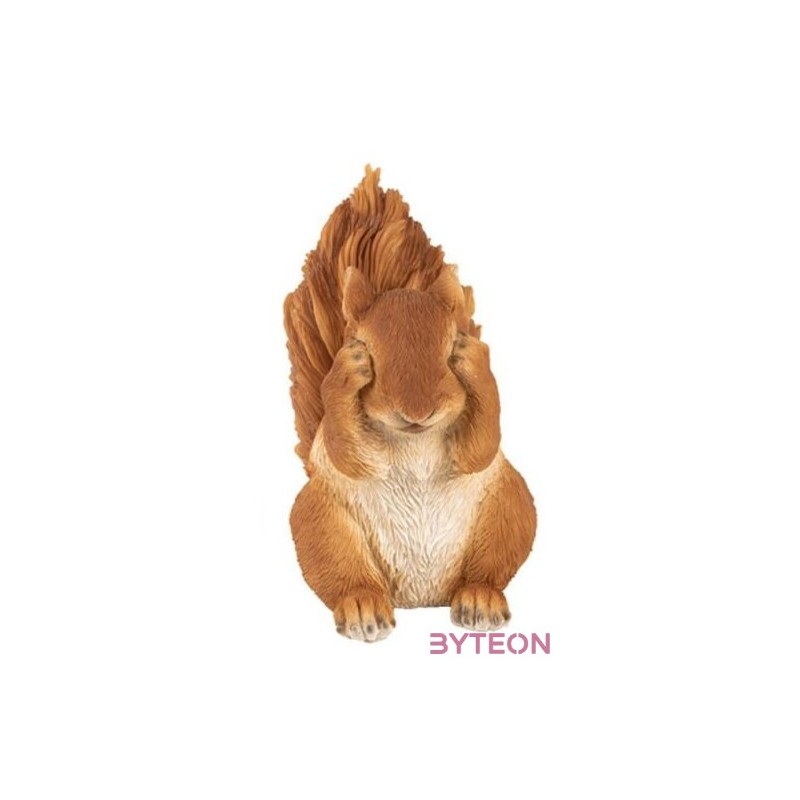 Szemét eltakaró, nem lát, mókus polyresin szobor, B típus, kültéri és beltéri dekorációs kiegészítő