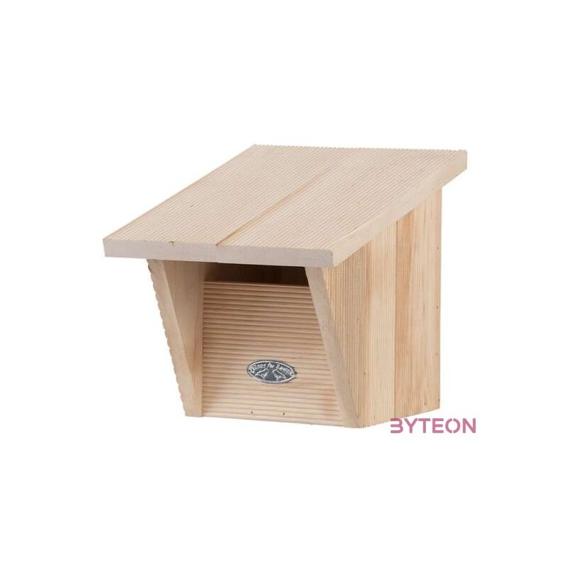 Lapos tetős fa madárház vörösbegynek, 22 cm