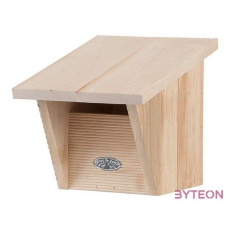 Lapos tetős fa madárház vörösbegynek, 22 cm