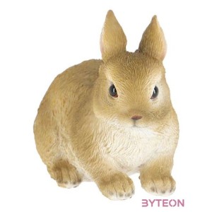 Törpenyúl polyresin szobor, barna, kültéri és beltéri dekorációs kiegészítő