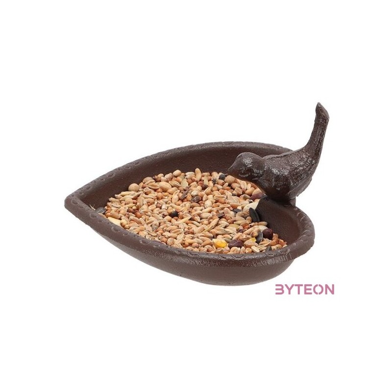 Szív alakú öntöttvas madáretető és itató