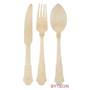 Fa étkészlet szett, 24 db-os