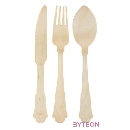 Fa étkészlet szett, 24 db-os