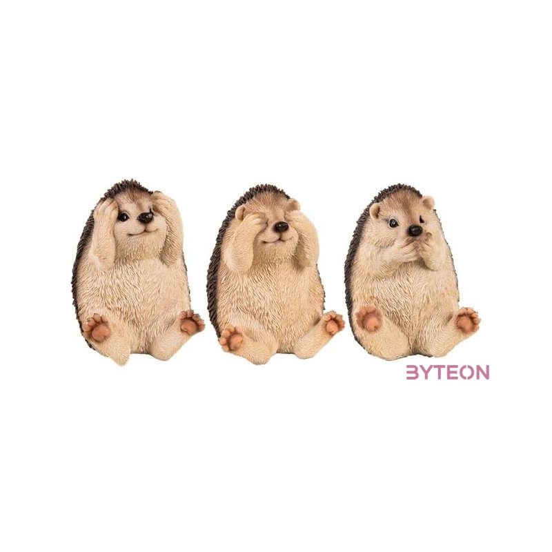 Fülét befogó, nem hall, süni polyresin szobor, A típus, kültéri és beltéri dekorációs kiegészítő