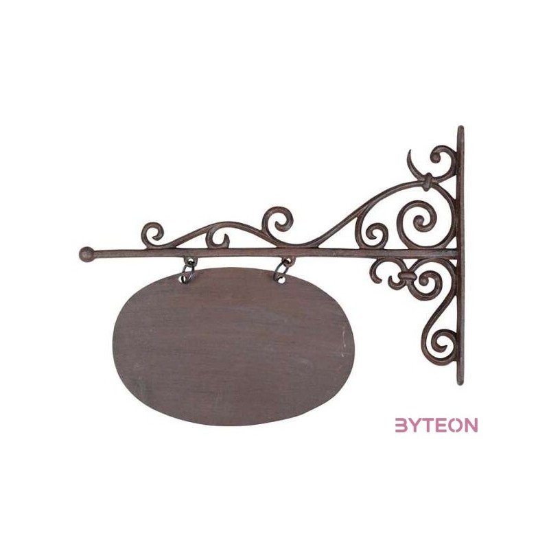 Feliratozható öntöttvas cégér, jelölő tábla, ovális