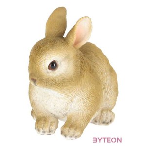 Törpenyúl polyresin szobor, barna, kültéri és beltéri dekorációs kiegészítő