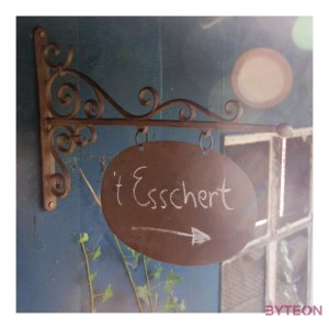 Feliratozható öntöttvas cégér, jelölő tábla, ovális