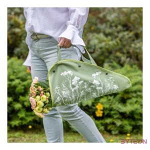 Mezei virág mintás virágtartó táska, zöld