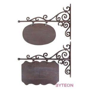 Feliratozható öntöttvas cégér, jelölő tábla, ovális