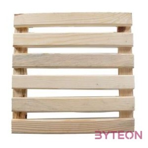 Fából készült gurulós virágalátét, natúr, 29 x 29 cm