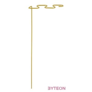 Fémből készült orchidea és virágtámasz, arany színben, 4 db