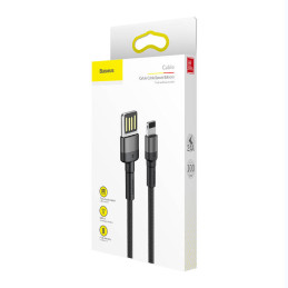 Baseus Cafule 2,4A 1 m-es Lightning USB-kábel (kétoldalas) (szürke-fekete)