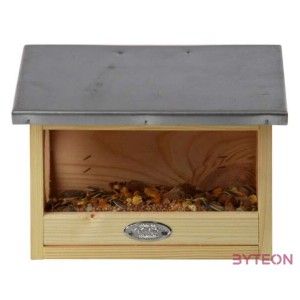 Dupla bejáratú mókus etető, cink tetővel, 25 cm