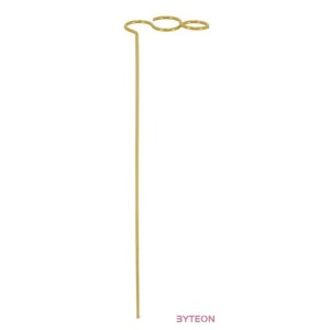 Fémből készült orchidea és virágtámasz, arany színben, 4 db