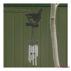 Szélcsengő, fekete madaras mintával, 82,5 cm, A