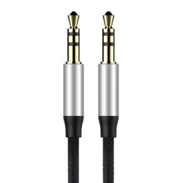 3,5 mm-es mini jack audiokábel AUX Baseus Yiven 1m (fekete és ezüst)