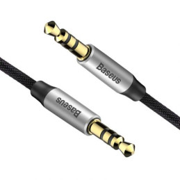 3,5 mm-es mini jack audiokábel AUX Baseus Yiven 1m (fekete és ezüst)