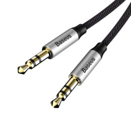 3,5 mm-es mini jack audiokábel AUX Baseus Yiven 1m (fekete és ezüst)