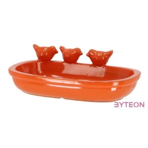 Kerámia madáritató és etető tál, 29 cm, narancssárga