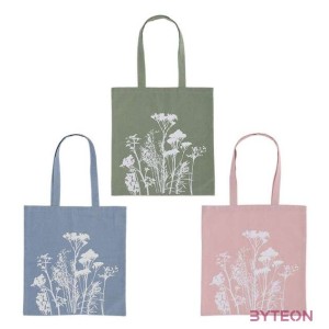 Mezei virág mintás bevásárlós táska, pink