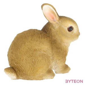 Törpenyúl polyresin szobor, barna, kültéri és beltéri dekorációs kiegészítő