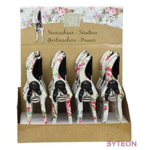 Rózsa mintás metszőolló, 20 cm