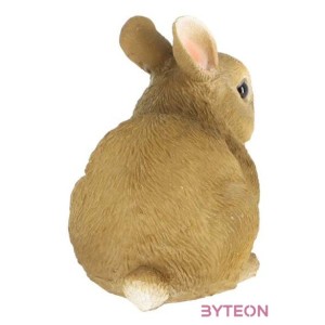 Törpenyúl polyresin szobor, barna, kültéri és beltéri dekorációs kiegészítő