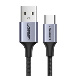 USB-USB-C QC3.0 UGREEN kábel 0,5 m alumínium csatlakozóval (fekete)