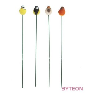 Leszúrható kismadár polyresin szobor, mezei veréb, kültéri és beltéri dekorációs kiegészítő