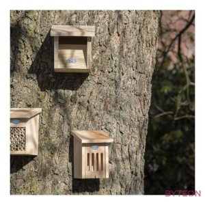 Lapos tetős fa madárház vörösbegynek, 22 cm