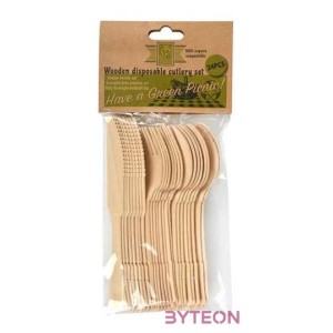 Fa étkészlet szett, 24 db-os