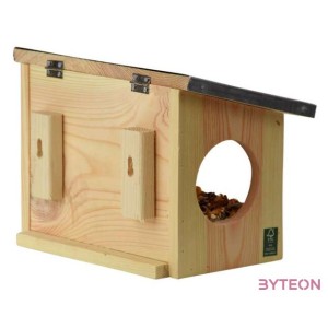 Dupla bejáratú mókus etető, cink tetővel, 25 cm